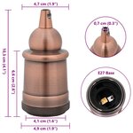 vidaXL Douilles de lampe 2 Pièces bronze rouge E27
