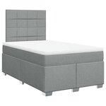 vidaXL Sommier à lattes de lit avec matelas Gris clair 120x200cm Tissu