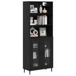 vidaXL Haut Armoire Chêne noir 69 5 x 34 x 180 cm