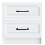 vidaXL Cabinet de chevet avec tiroir 2 Pièces Blanc 43 x 34 5 x 44 5 cm