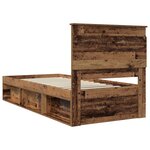 vidaXL Cadre de lit avec tiroir Bois ancien 75 x 190 cm Pin massif