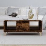 vidaXL Table basse Chêne fumé 90x50x36 5 cm Bois d'ingénierie