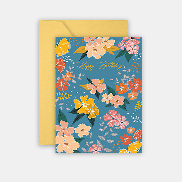 Carte anniversaire - fleurs