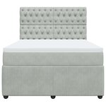 vidaXL Sommier à lattes de lit et matelas Gris clair 140x190cm Velours