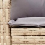 vidaXL Chaise à bascule de jardin avec coussins beige résine tressée