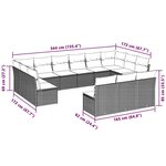 vidaXL Salon de jardin avec coussins 13 Pièces gris clair résine tressée