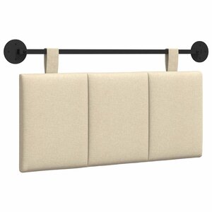 vidaXL Tête de lit suspendue Crème Tissu