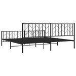 vidaXL Cadre de lit métal sans matelas avec pied de lit noir 200x200cm