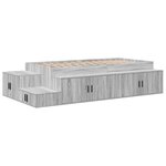 vidaXL Cadre de lit avec rangement Sonoma gris 244 x 127 x 53.5 cm