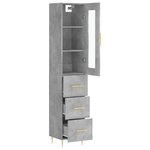 vidaXL Buffet haut Gris béton 34 5x34x180 cm Bois d'ingénierie