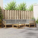vidaXL Ensemble de canapés d'extérieur 6 Pièces Blanc et gris clair