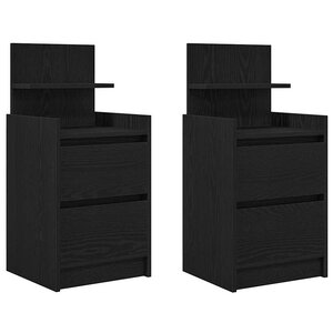 vidaXL Tables de chevet avec 2 tiroirs 2 Pièces chêne noir 38x34x80 cm