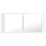 vidaXL Armoire à miroir de bain à LED Blanc brillant Acrylique