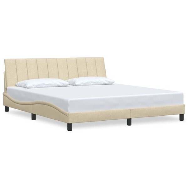 vidaXL Cadre de lit sans matelas crème 180x200 cm tissu