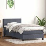 vidaXL Sommier à lattes de lit et matelas et LED gris foncé 80x210 cm velours