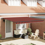 vidaXL Auvent Rétractable orange et marron 400 × 350 cm tissu