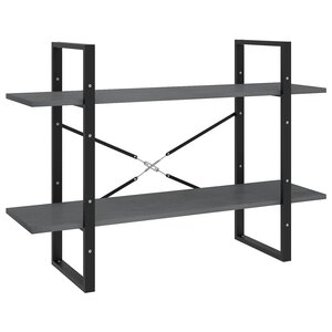 vidaXL Bibliothèque à 2 niveaux Gris 100x30x70 cm Bois de pin massif
