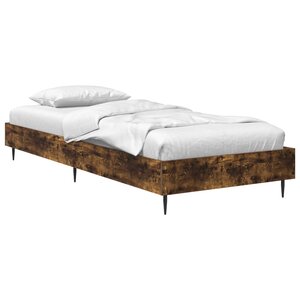 vidaXL Cadre de lit Chêne fumé 80 x 200 cm Bois d'ingénierie