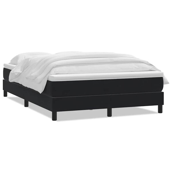 vidaXL Sommier à lattes de lit avec matelas noir 160x210 cm velours