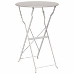 vidaXL Table bistrot Beige Ø 50 x 71 cm Acier revêtu de poudre