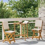 vidaXL Chaises de bistrot d'extérieur 2 Pièces Crème blanc