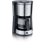 SEVERIN KA4822 Cafetiere filtre Type, 10 tasses, Capacité : 1,4 L, Arret automatique, verseuse en verre, 1 000 W, Inox / Noir