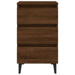 vidaXL Tables de chevet pieds en métal 2 Pièces Chêne marron 40x35x69 cm