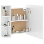 vidaXL Armoire à miroir avec LED Blanc brillant 70x16 5x60 cm