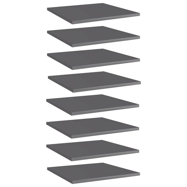 vidaXL Panneaux de bibliothèque 8 Pièces gris brillant bois d’ingénierie