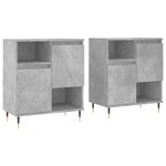 vidaXL Buffets 2 Pièces gris béton bois d'ingénierie