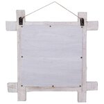 vidaXL Miroir à bûches Blanc 70x70 cm Bois de récupération massif
