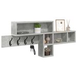 vidaXL Porte-manteau mural avec étagère Gris béton 100 x 12 x 43 5 cm