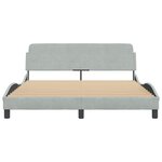 vidaXL Cadre de lit Dover gris clair 160x200 cm velours