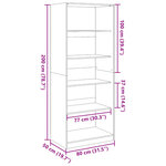 vidaXL Garde-robe chêne sonoma 80x50x200 cm bois d'ingénierie