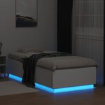 vidaXL Cadre de lit avec LED sans matelas blanc 100x200 cm