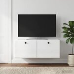 vidaXL Meuble TV mural 78 5 x 41 x 30 cm Blanc brillant