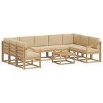 vidaXL Ensemble de canapés d'extérieur 10 Pièces Blanc et Beige