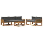 vidaXL Ensemble de canapés d'extérieur 6 Pièces Naturel et Anthracite