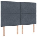 Lit Box Spring vidaXL avec Matelas & LED Gris Foncé 140x200 cm Velours