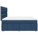 vidaXL Sommier à lattes de lit avec matelas Bleu 200x200 cm Tissu