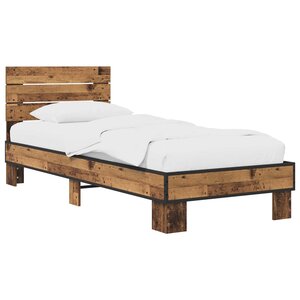 vidaXL Cadre de lit avec tête de lit Bois ancien 80 x 200 cm