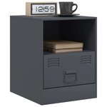 vidaXL Table de chevet anthracite 34 5x39x44 cm acier