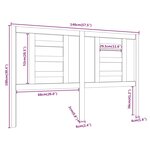 vidaXL Tête de lit Marron miel 146x4x100 cm Bois massif de pin