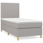 vidaXL Sommier à lattes de lit avec matelas Gris clair 100x200cm Tissu