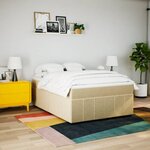vidaXL Sommier à lattes de lit avec matelas Crème 140x200 cm Tissu