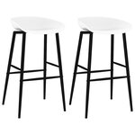 vidaXL Chaises de bar lot de 2 blanc