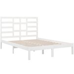 vidaXL Cadre de lit Blanc Bois massif 140x200 cm