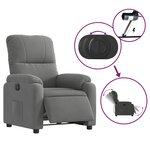 vidaXL Fauteuil inclinable électrique gris foncé tissu microfibre