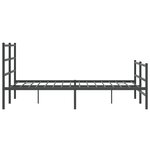 vidaXL Cadre de lit métal sans matelas avec pied de lit noir 140x190cm