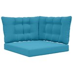 vidaXL Coussin de canapé d'extérieur 3 Pièces Bleu royal Polyester